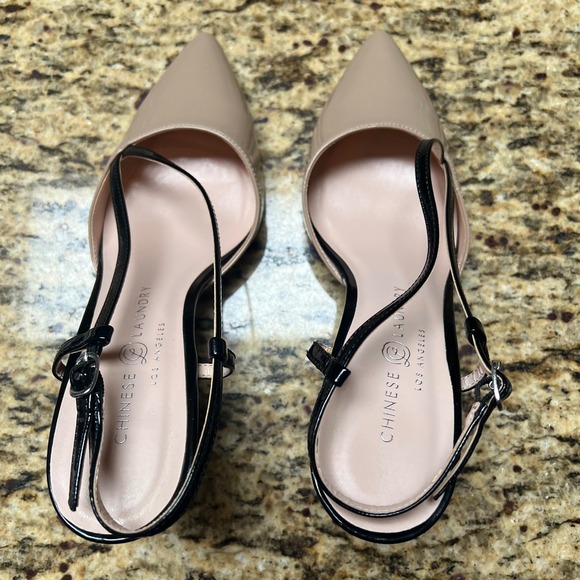 Chinese Laundry Womens Slingback Heels Patent Leather Pointed Toe Stiletto Pumps - Picture 4 of 8